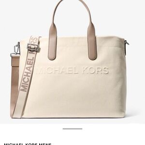 Michael Kors Men's Beige and Brown Briefcase